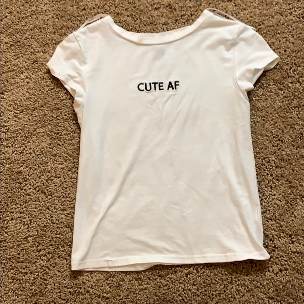 “Cute AF” crop tee